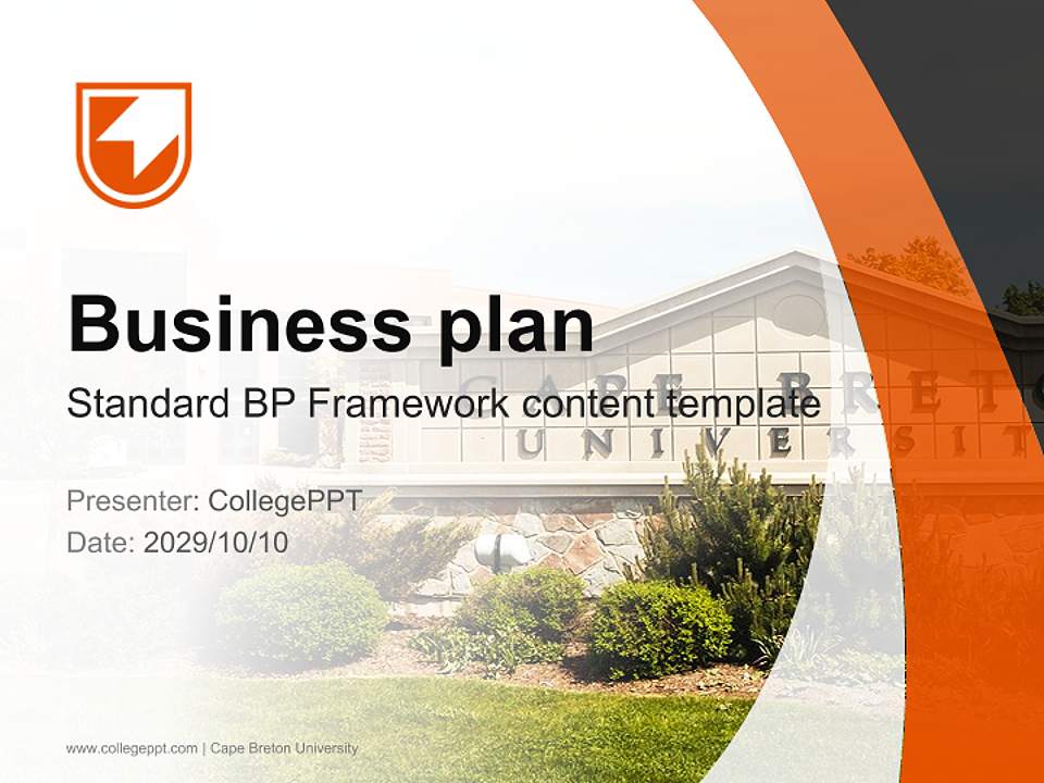 Cape Breton University Competition/Entrepreneurship Contest PPT Template4:3 ratio PPT effect preview image9