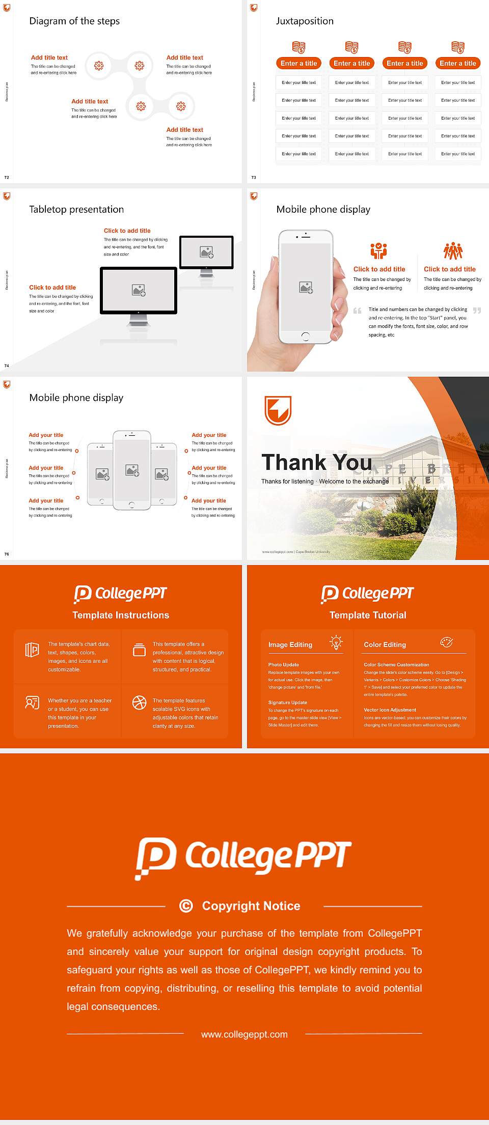 Cape Breton University Competition/Entrepreneurship Contest PPT Template4:3 ratio PPT effect preview image9