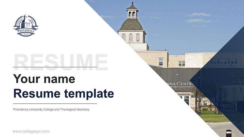 Providence University College and Theological Seminary Resume PPT Template16:9 ratio PPT effect preview image
