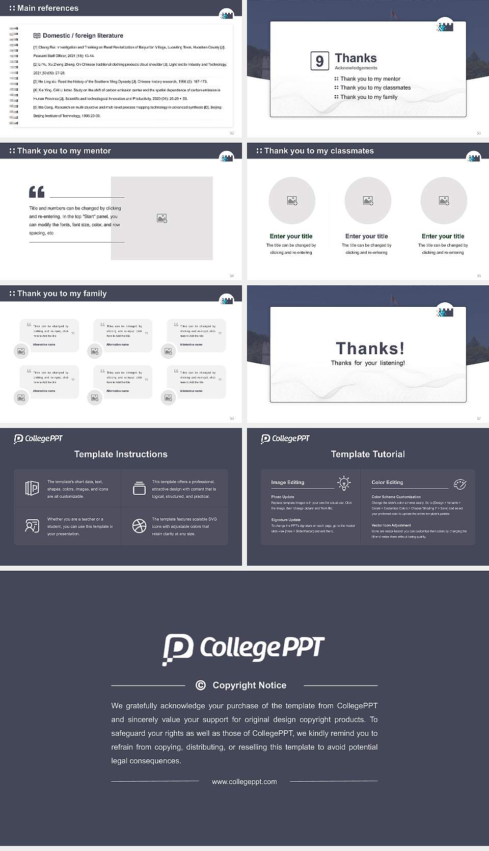 Royal Roads University Graduation Thesis Defense PPT Template16:9 ratio PPT effect preview image7