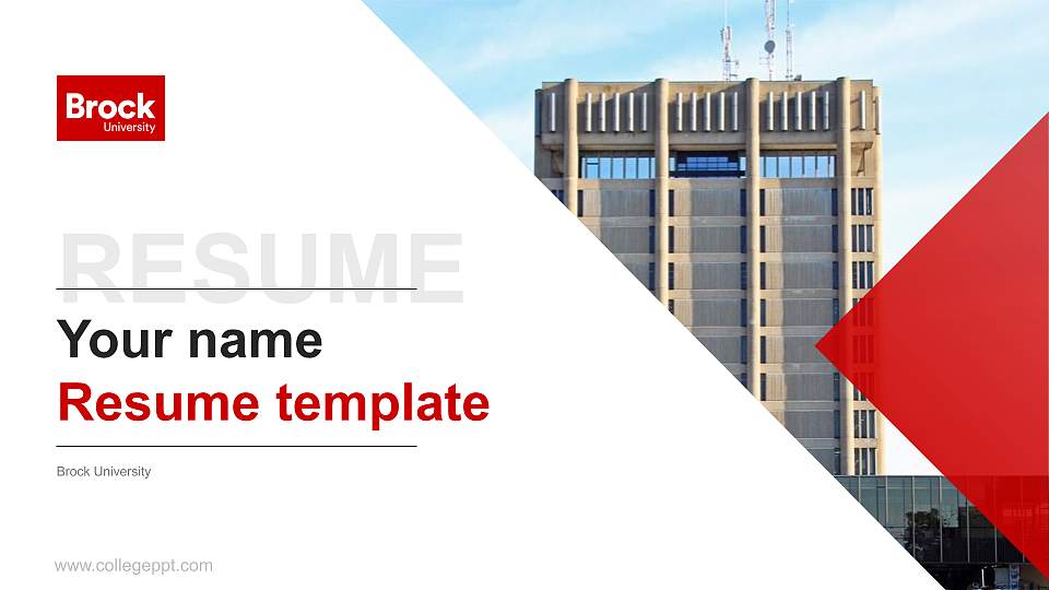 Brock University Resume PPT Template16:9 ratio PPT effect preview image