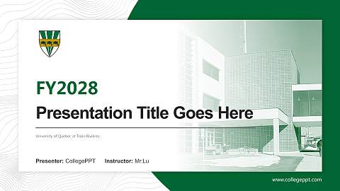 University of Quebec at Trois-Rivières Academic Presentation/Research Findings Report PPT Template