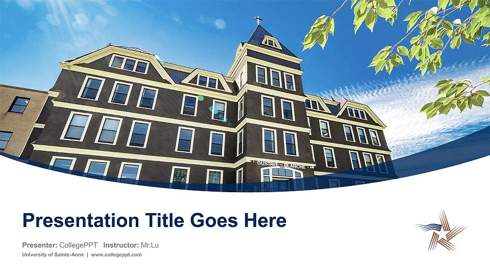 University of Sainte-Anne Course/Courseware Creation PPT Template16:9 ratio PPT effect preview image