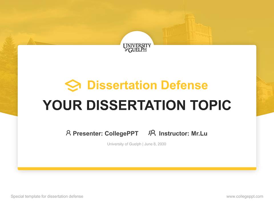 University of Guelph Graduation Thesis Defense PPT Template4:3 ratio PPT effect preview image7