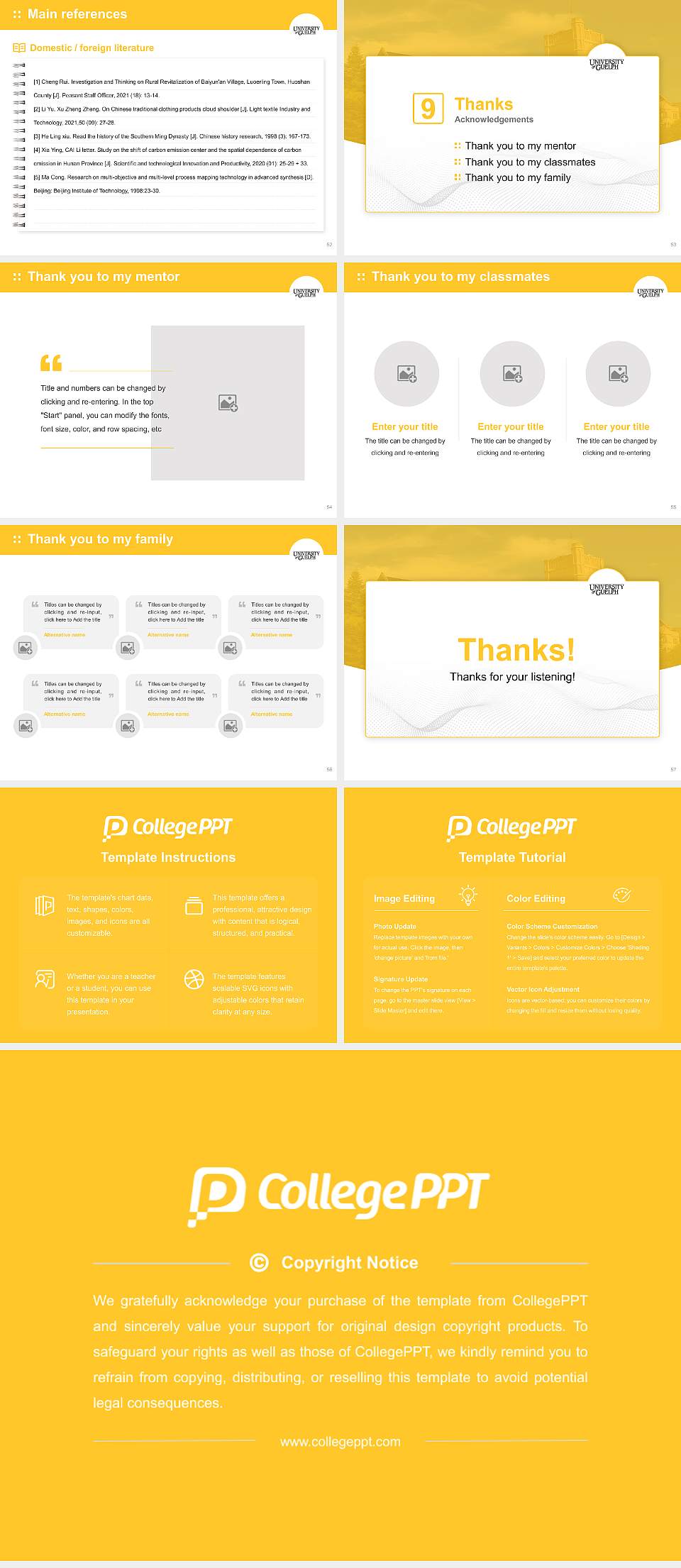 University of Guelph Graduation Thesis Defense PPT Template4:3 ratio PPT effect preview image7