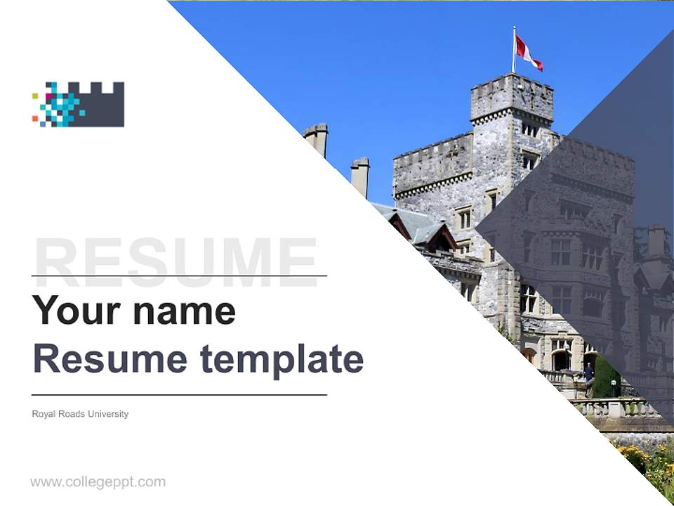 Royal Roads University Resume PPT Template4:3 ratio PPT effect preview image5