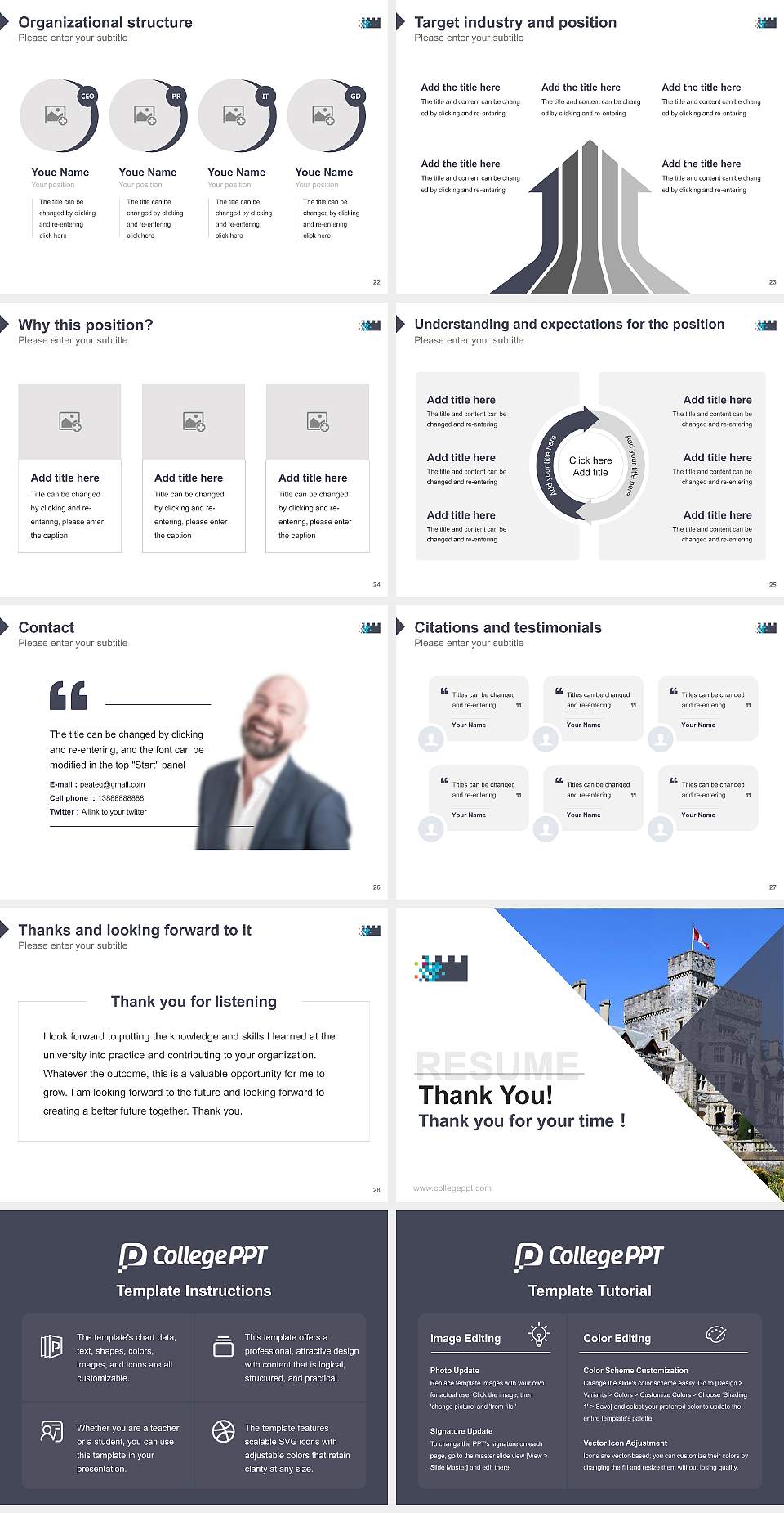 Royal Roads University Resume PPT Template4:3 ratio PPT effect preview image4