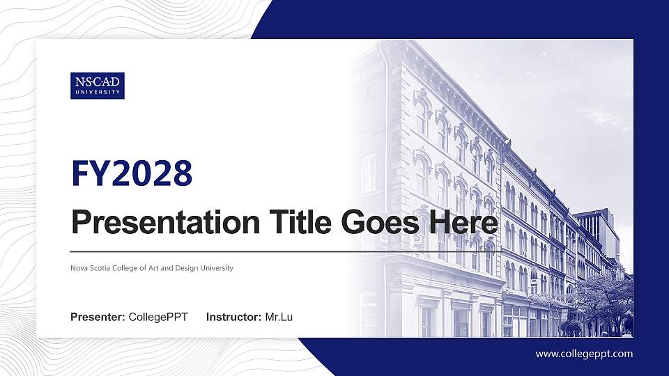 Nova Scotia College of Art and Design University Academic Presentation/Research Findings Report PPT Template16:9 ratio PPT effect preview image
