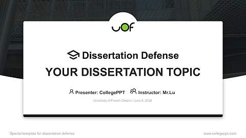 University of French Ontario Graduation Thesis Defense PPT Template