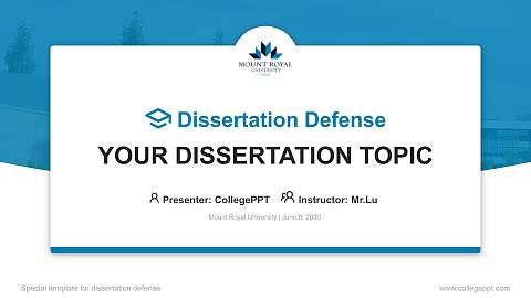 Mount Royal University Graduation Thesis Defense PPT Template