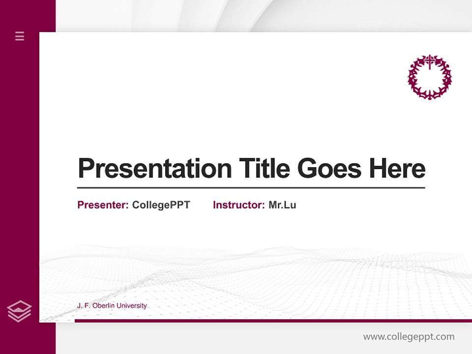 J. F. Oberlin University Thesis Proposal/Graduation Defense PPT Template4:3 ratio PPT effect preview image5