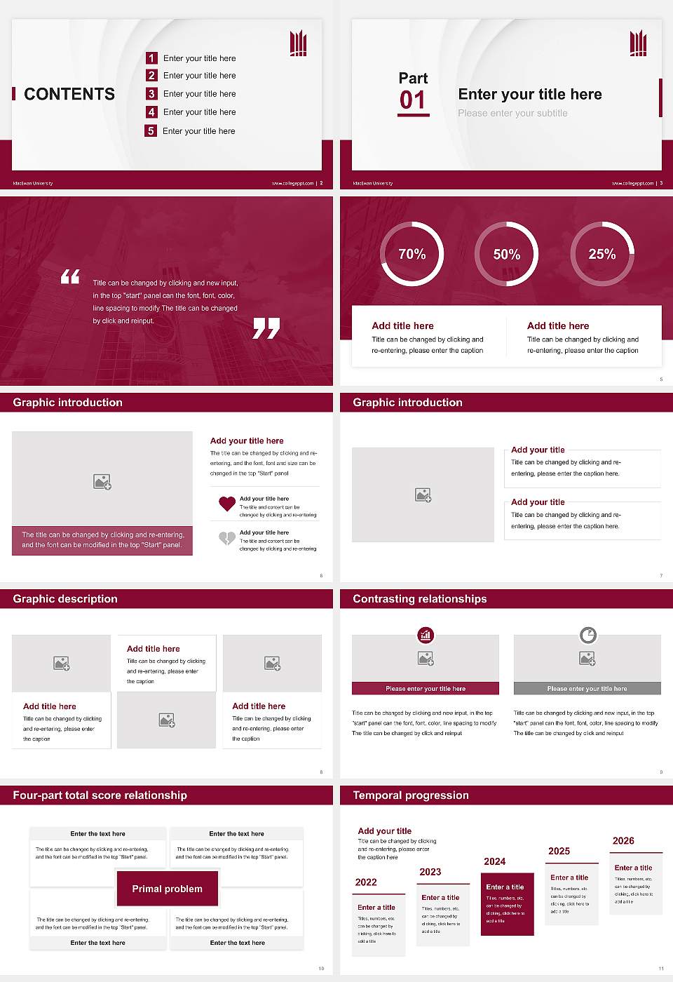 MacEwan University Thesis Proposal/Graduation Defense PPT Template16:9 ratio PPT effect preview image2