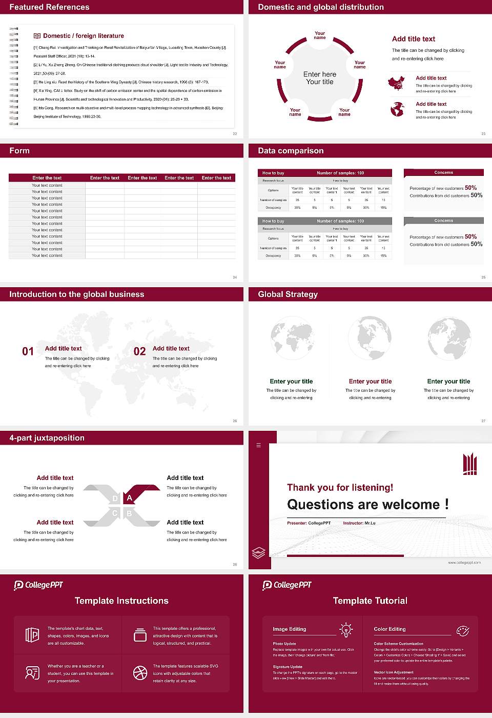 MacEwan University Thesis Proposal/Graduation Defense PPT Template16:9 ratio PPT effect preview image4