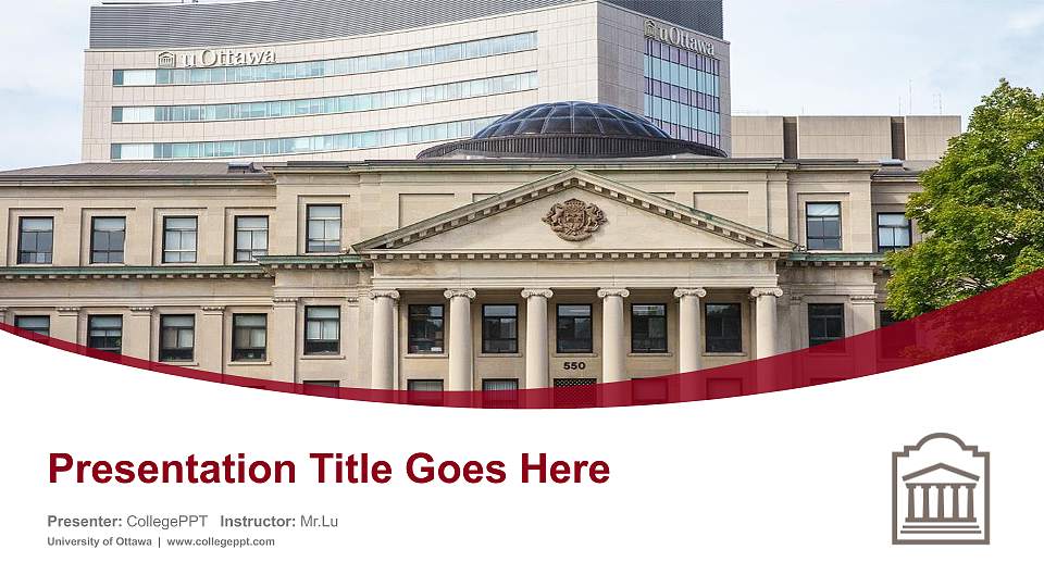University of Ottawa Course/Courseware Creation PPT Template16:9 ratio PPT effect preview image