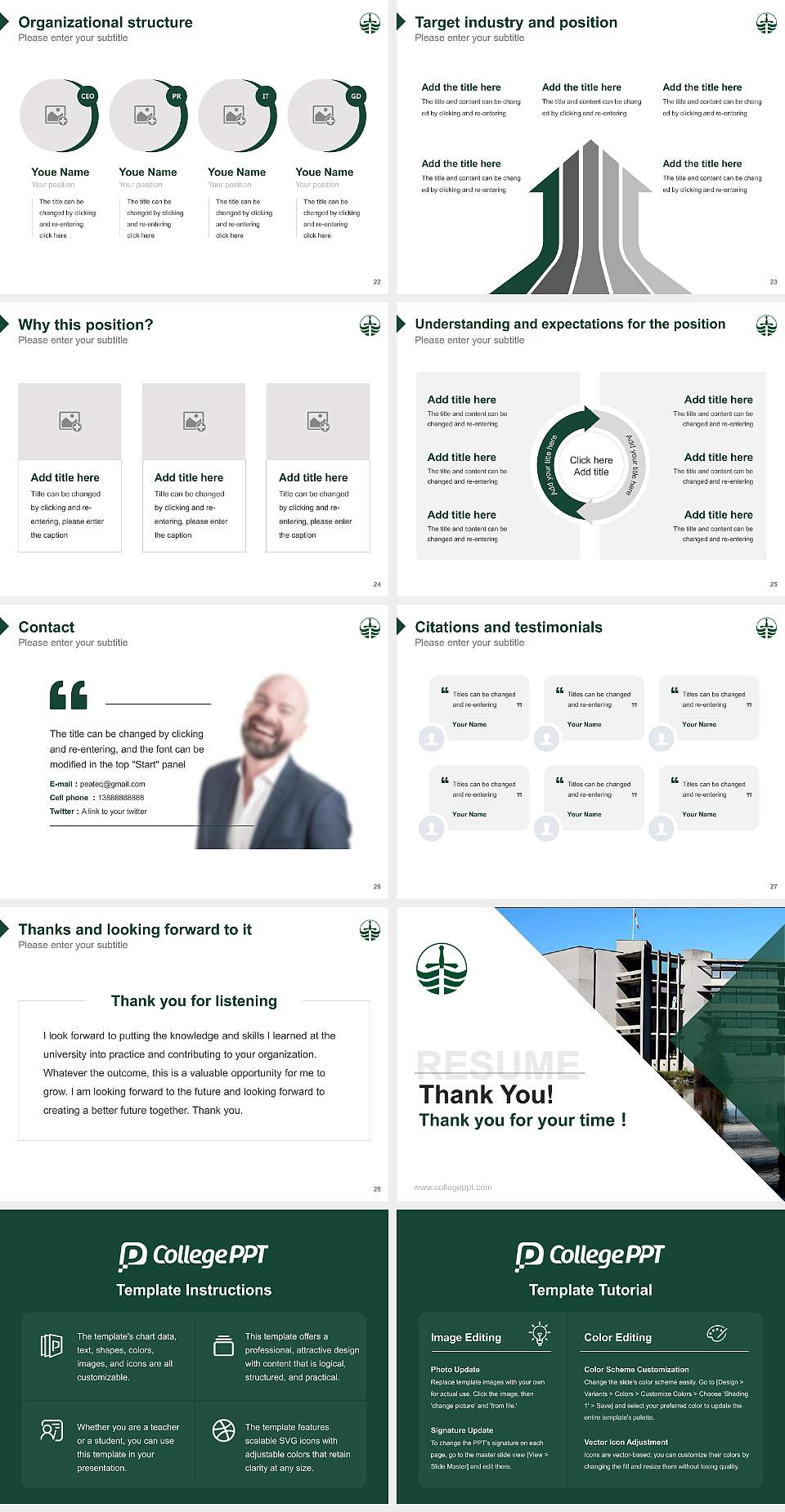 Trent University Resume PPT Template4:3 ratio PPT effect preview image4