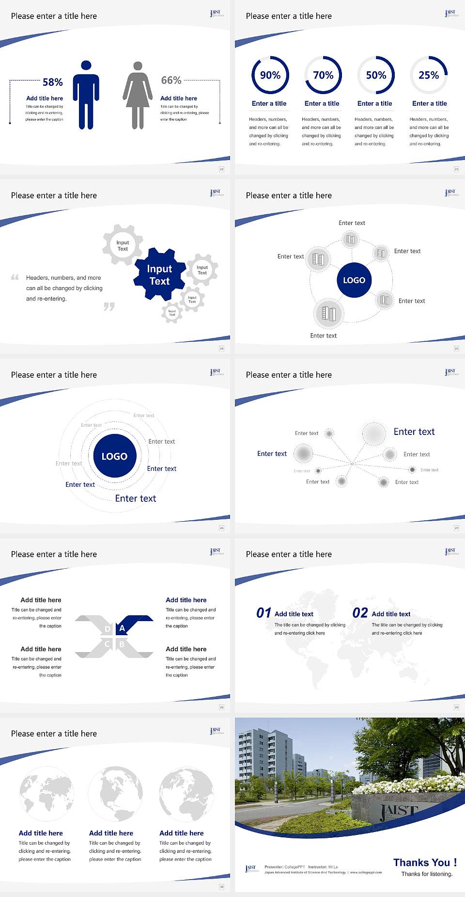 Japan Advanced Institute of Science And Technology Course/Courseware Creation PPT Template4:3 ratio PPT effect preview image4