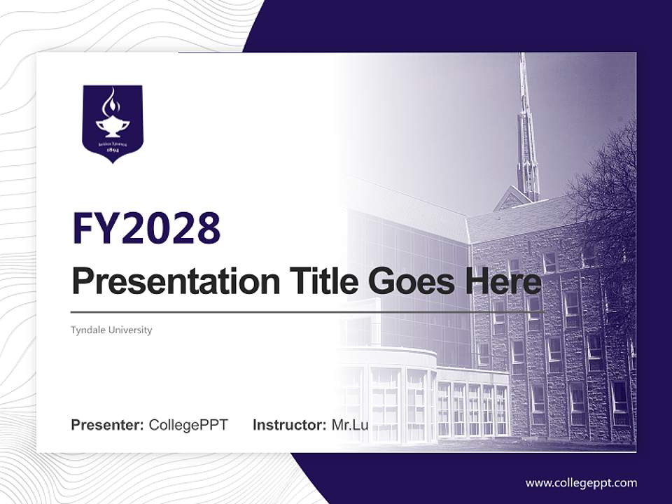 Tyndale University Academic Presentation/Research Findings Report PPT Template4:3 ratio PPT effect preview image5