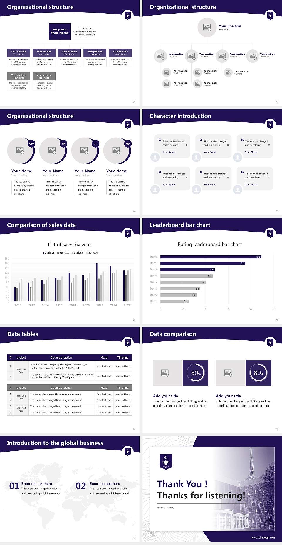 Tyndale University Academic Presentation/Research Findings Report PPT Template4:3 ratio PPT effect preview image4