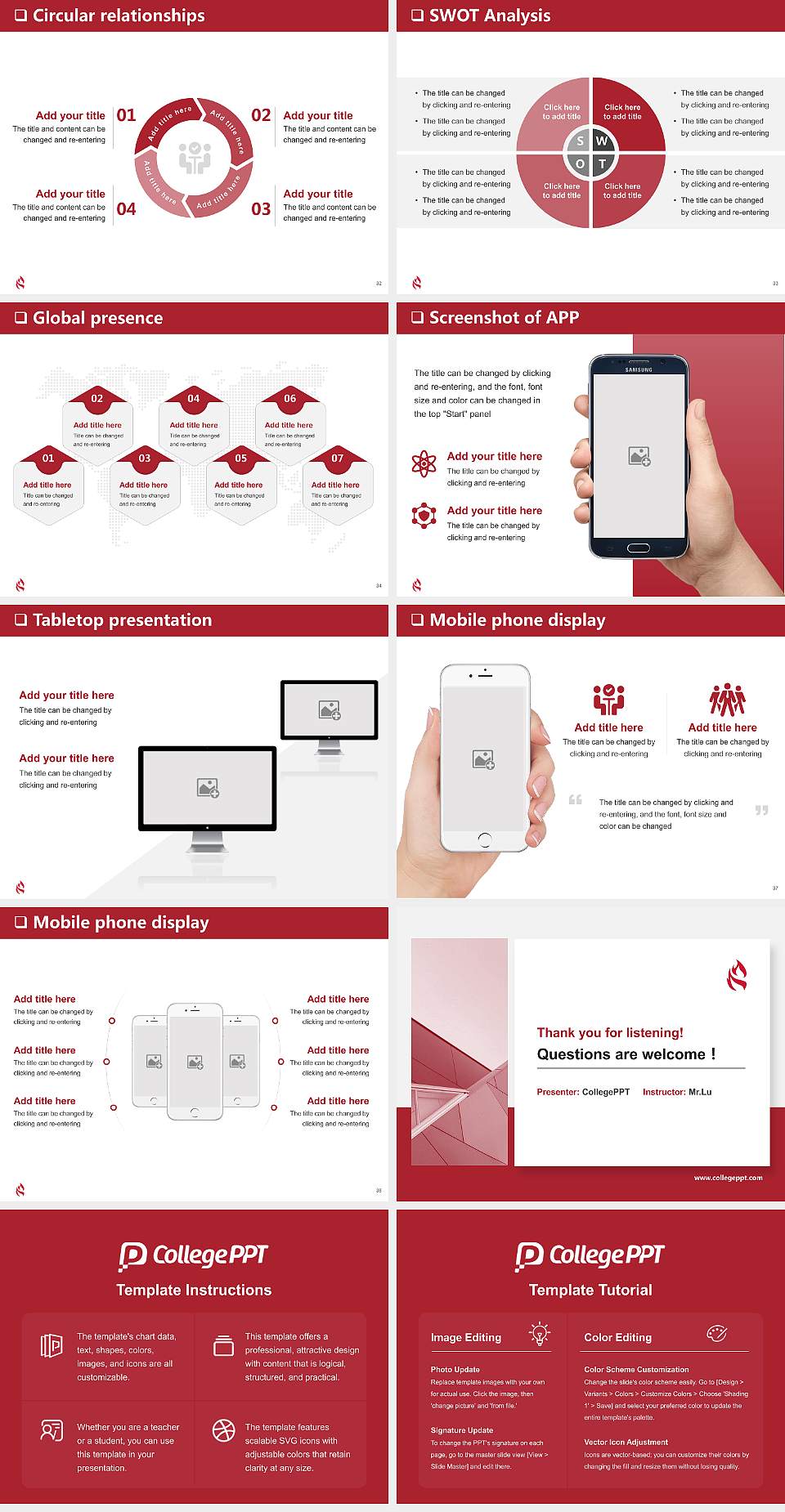 Kingswood University General Purpose PPT Template4:3 ratio PPT effect preview image5