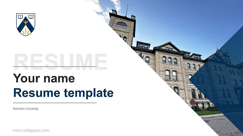 Brandon University Resume PPT Template16:9 ratio PPT effect preview image