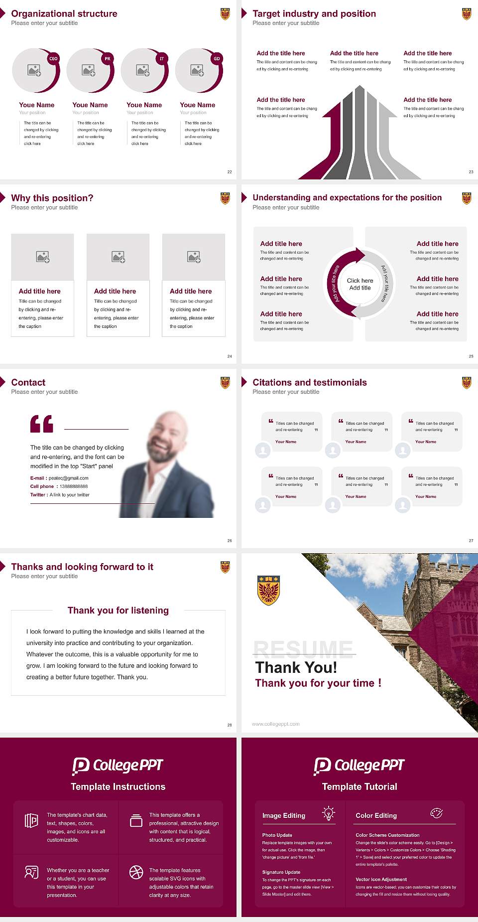 McMaster University Resume PPT Template4:3 ratio PPT effect preview image4