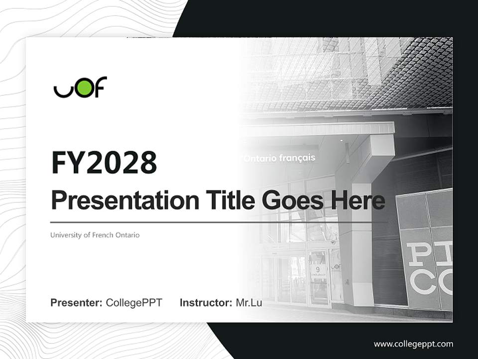 University of French Ontario Academic Presentation/Research Findings Report PPT Template4:3 ratio PPT effect preview image5