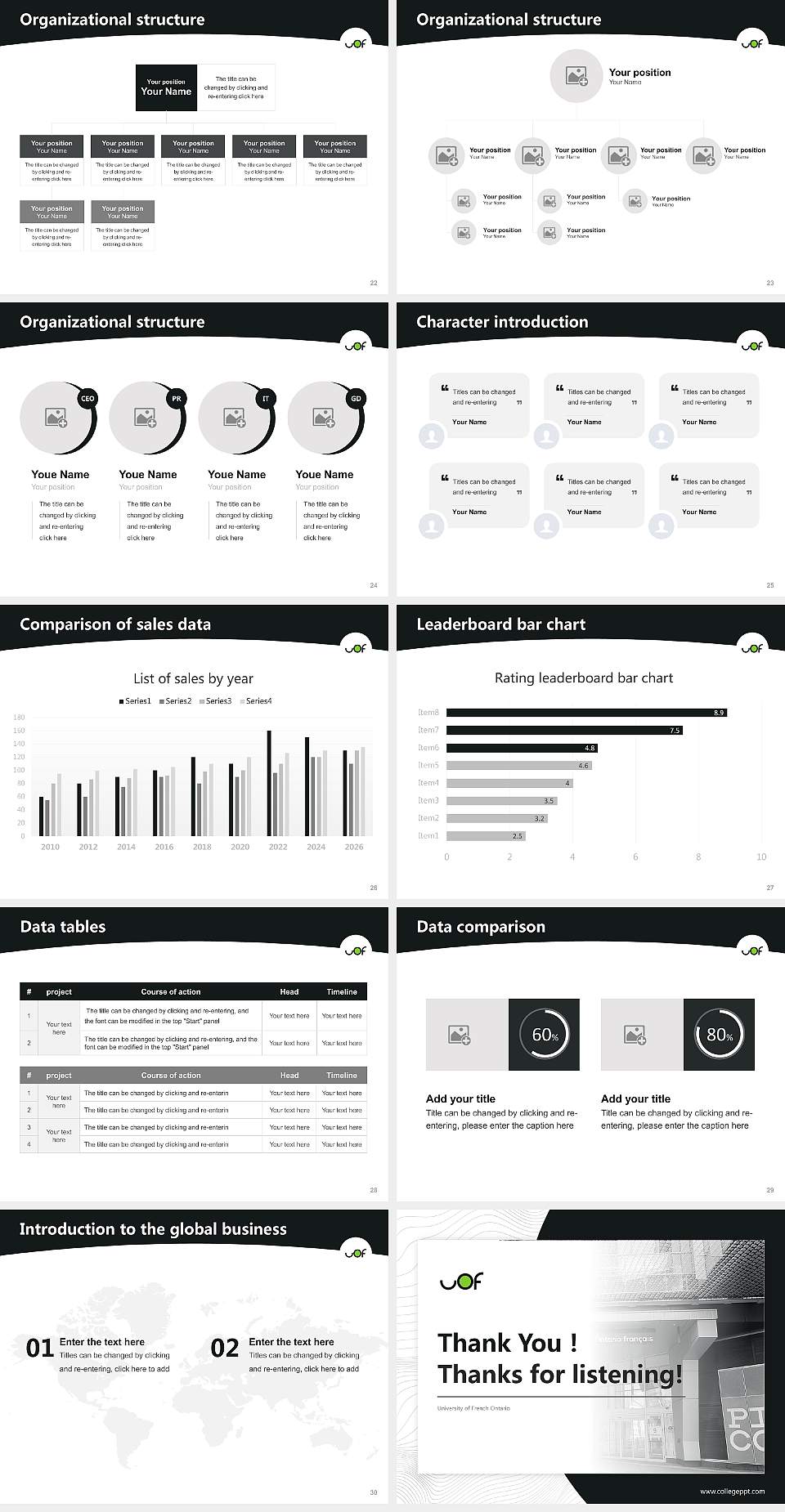 University of French Ontario Academic Presentation/Research Findings Report PPT Template4:3 ratio PPT effect preview image4