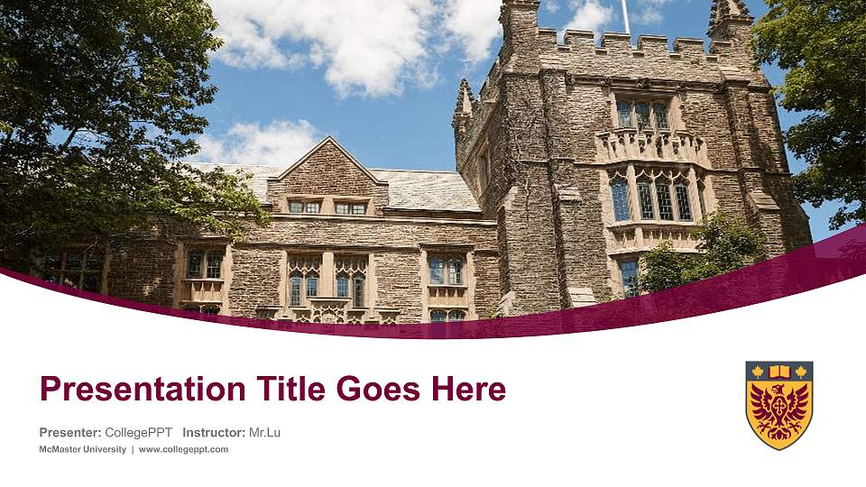 McMaster University Course/Courseware Creation PPT Template16:9 ratio PPT effect preview image1