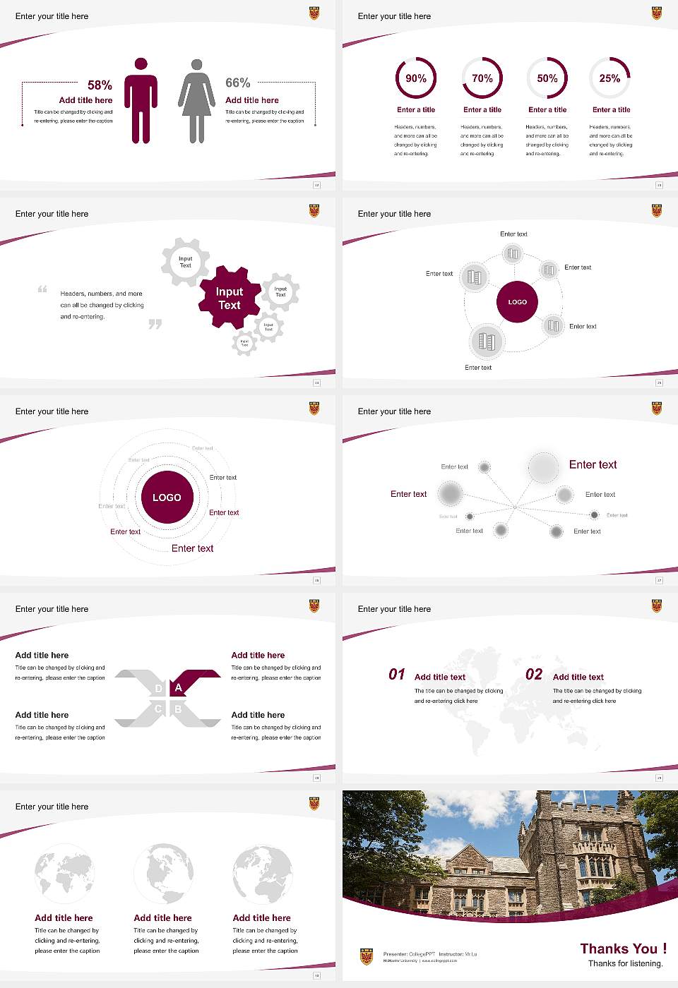 McMaster University Course/Courseware Creation PPT Template16:9 ratio PPT effect preview image4