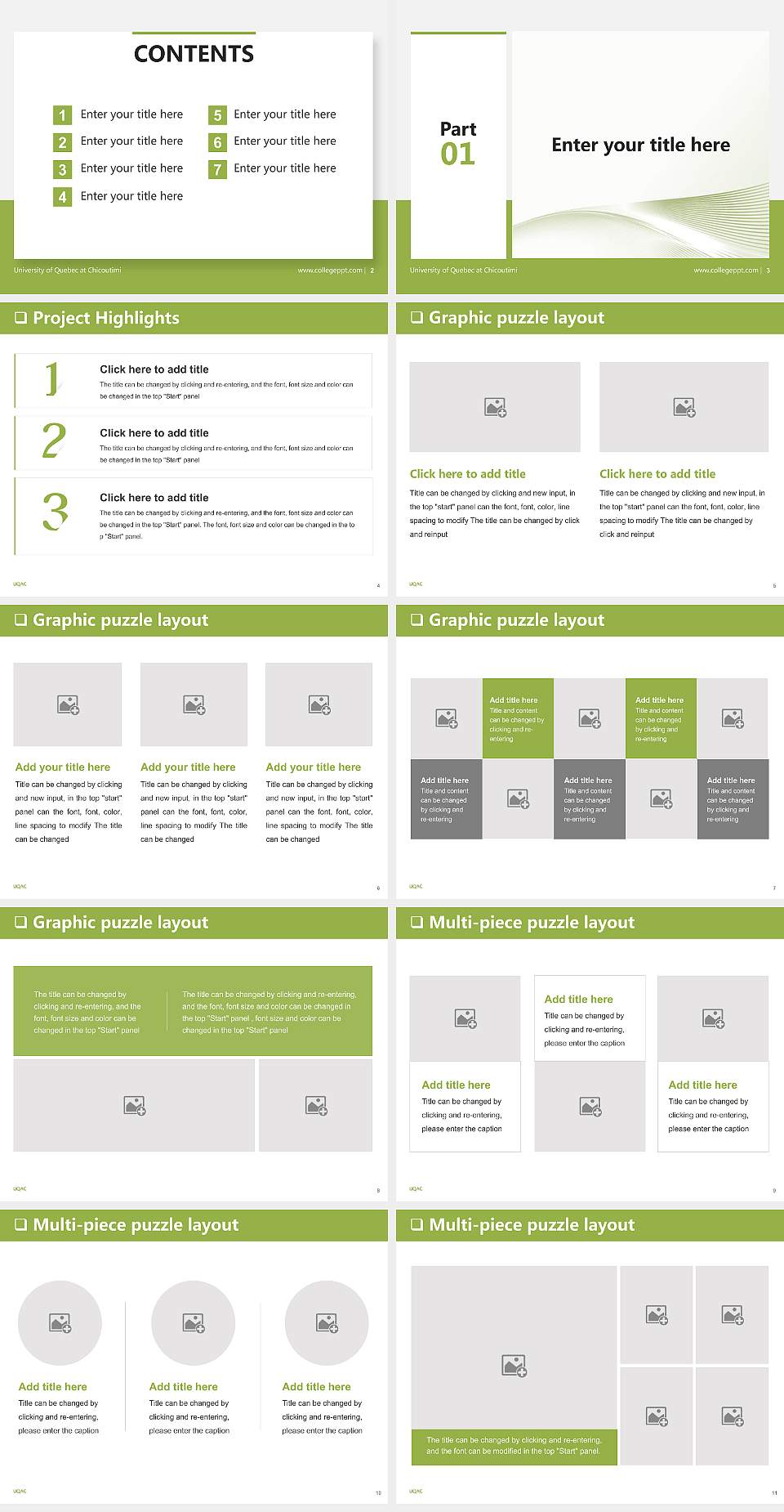 University of Quebec at Chicoutimi General Purpose PPT Template4:3 ratio PPT effect preview image2