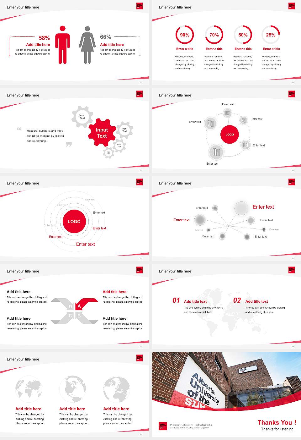 Alberta University of the Arts Course/Courseware Creation PPT Template16:9 ratio PPT effect preview image4