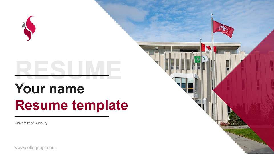 University of Sudbury Resume PPT Template16:9 ratio PPT effect preview image