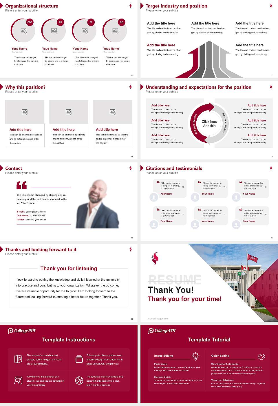 University of Sudbury Resume PPT Template16:9 ratio PPT effect preview image4