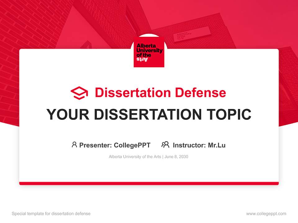 Alberta University of the Arts Graduation Thesis Defense PPT Template4:3 ratio PPT effect preview image7