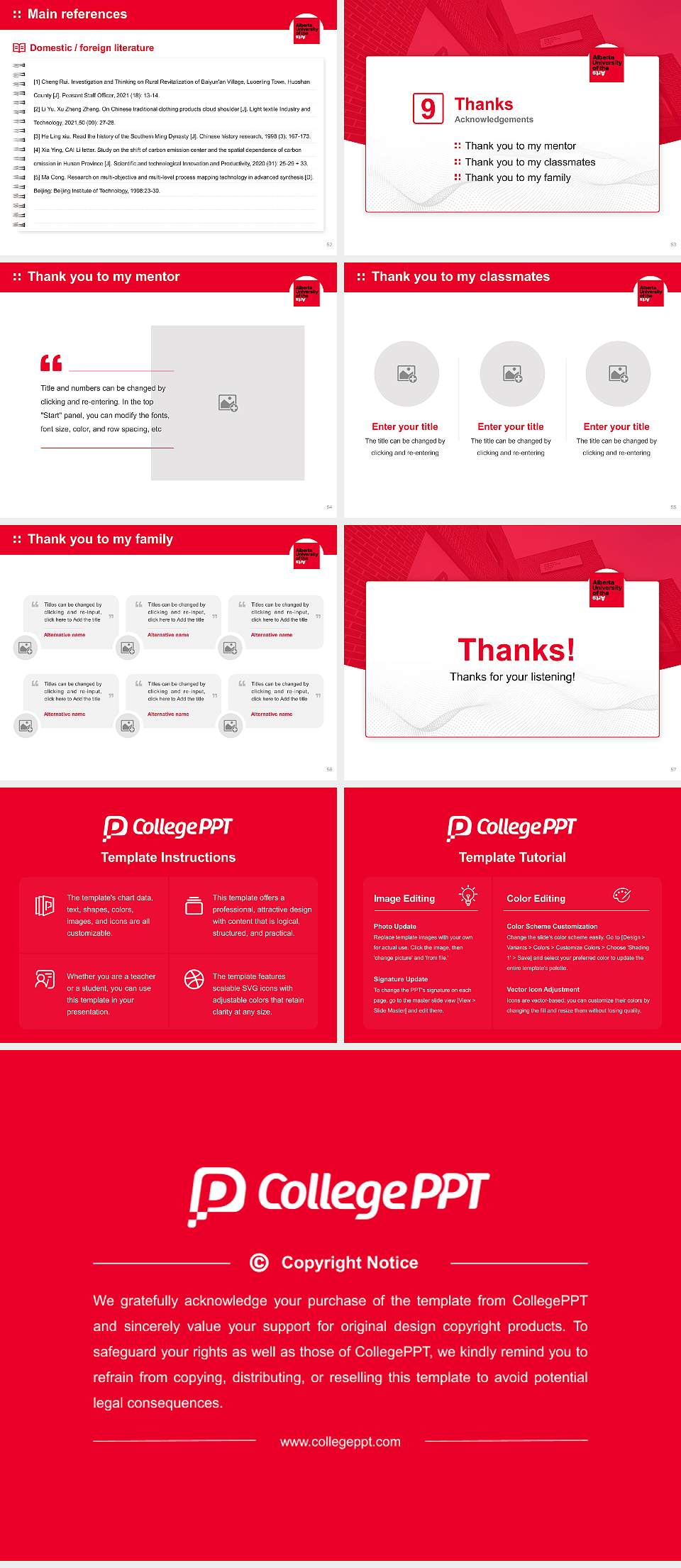 Alberta University of the Arts Graduation Thesis Defense PPT Template4:3 ratio PPT effect preview image7