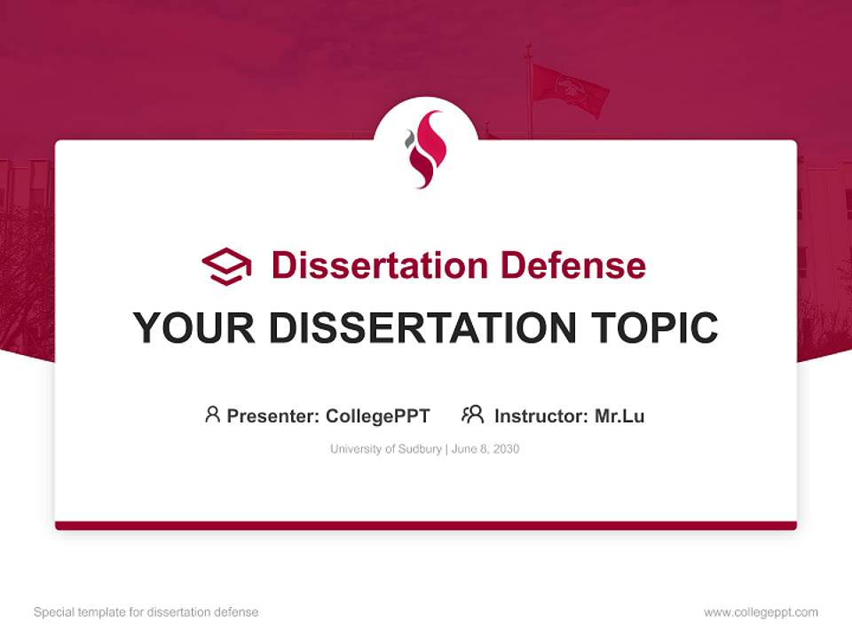 University of Sudbury Graduation Thesis Defense PPT Template4:3 ratio PPT effect preview image7