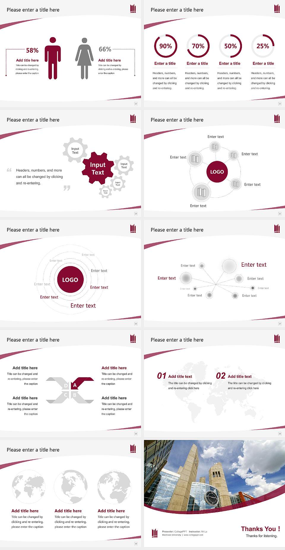 MacEwan University Course/Courseware Creation PPT Template4:3 ratio PPT effect preview image4