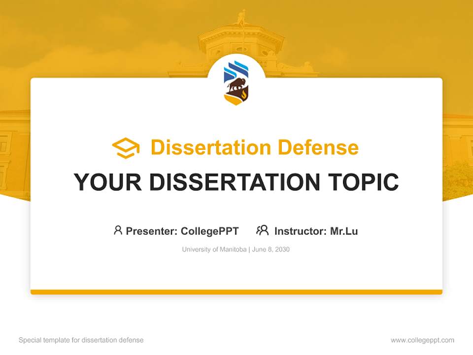 University of Manitoba Graduation Thesis Defense PPT Template4:3 ratio PPT effect preview image7