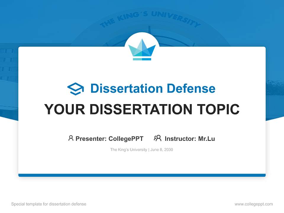 The King’s University Graduation Thesis Defense PPT Template4:3 ratio PPT effect preview image7