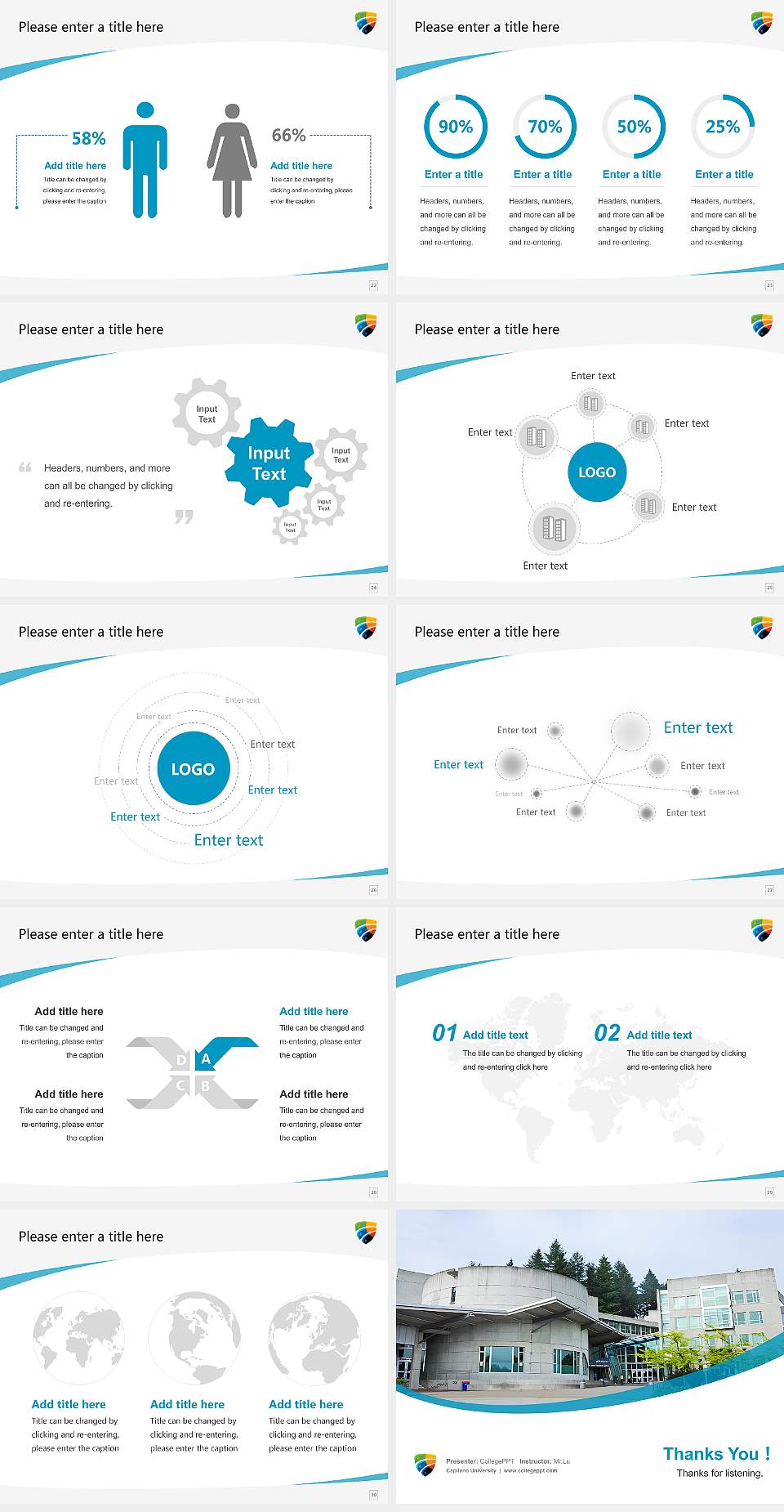 Capilano University Course/Courseware Creation PPT Template4:3 ratio PPT effect preview image4
