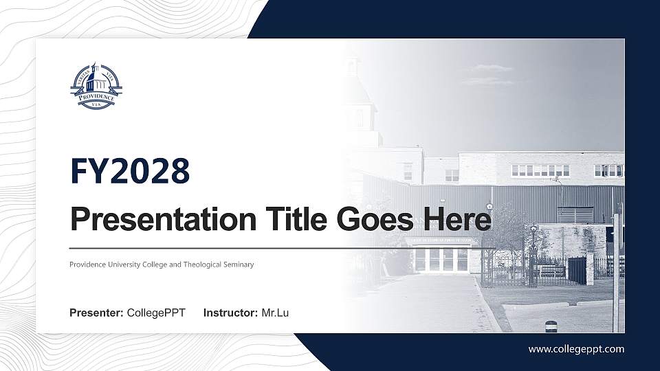 Providence University College and Theological Seminary Academic Presentation/Research Findings Report PPT Template16:9 ratio PPT effect preview image