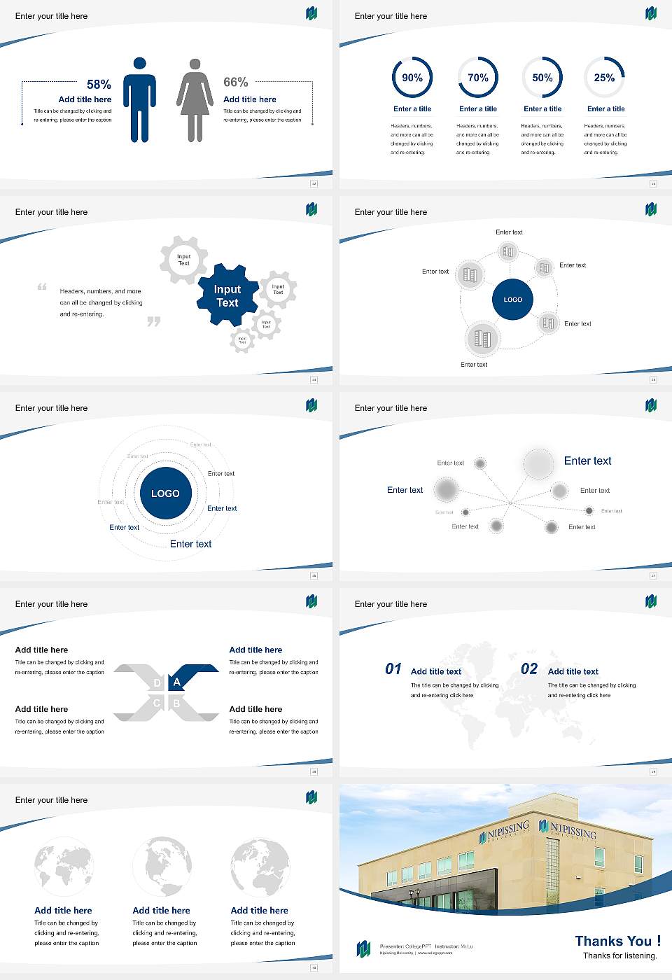 Nipissing University Course/Courseware Creation PPT Template16:9 ratio PPT effect preview image4
