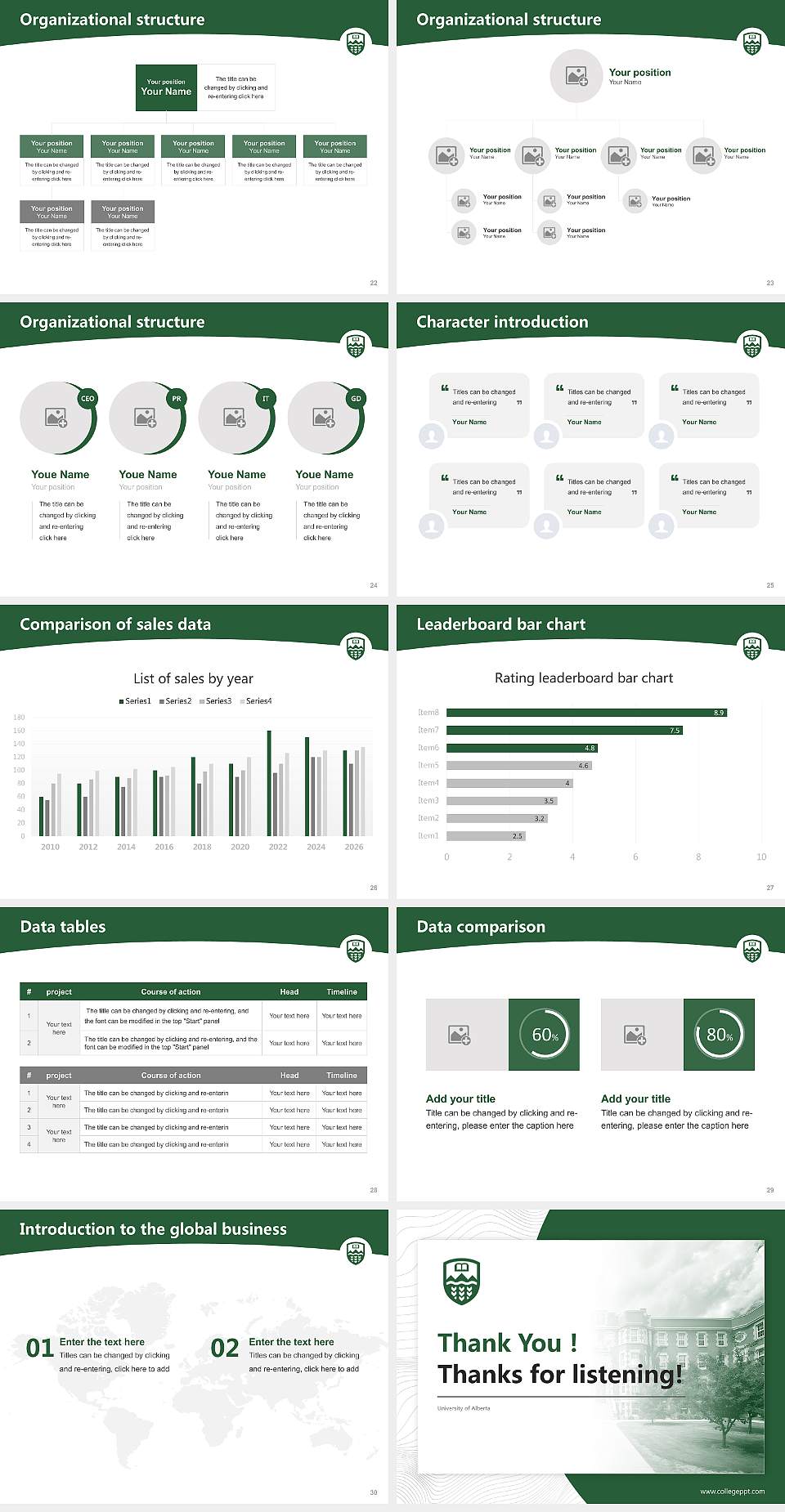 University of Alberta Academic Presentation/Research Findings Report PPT Template4:3 ratio PPT effect preview image4