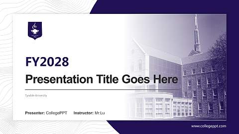 Tyndale University Academic Presentation/Research Findings Report PPT Template