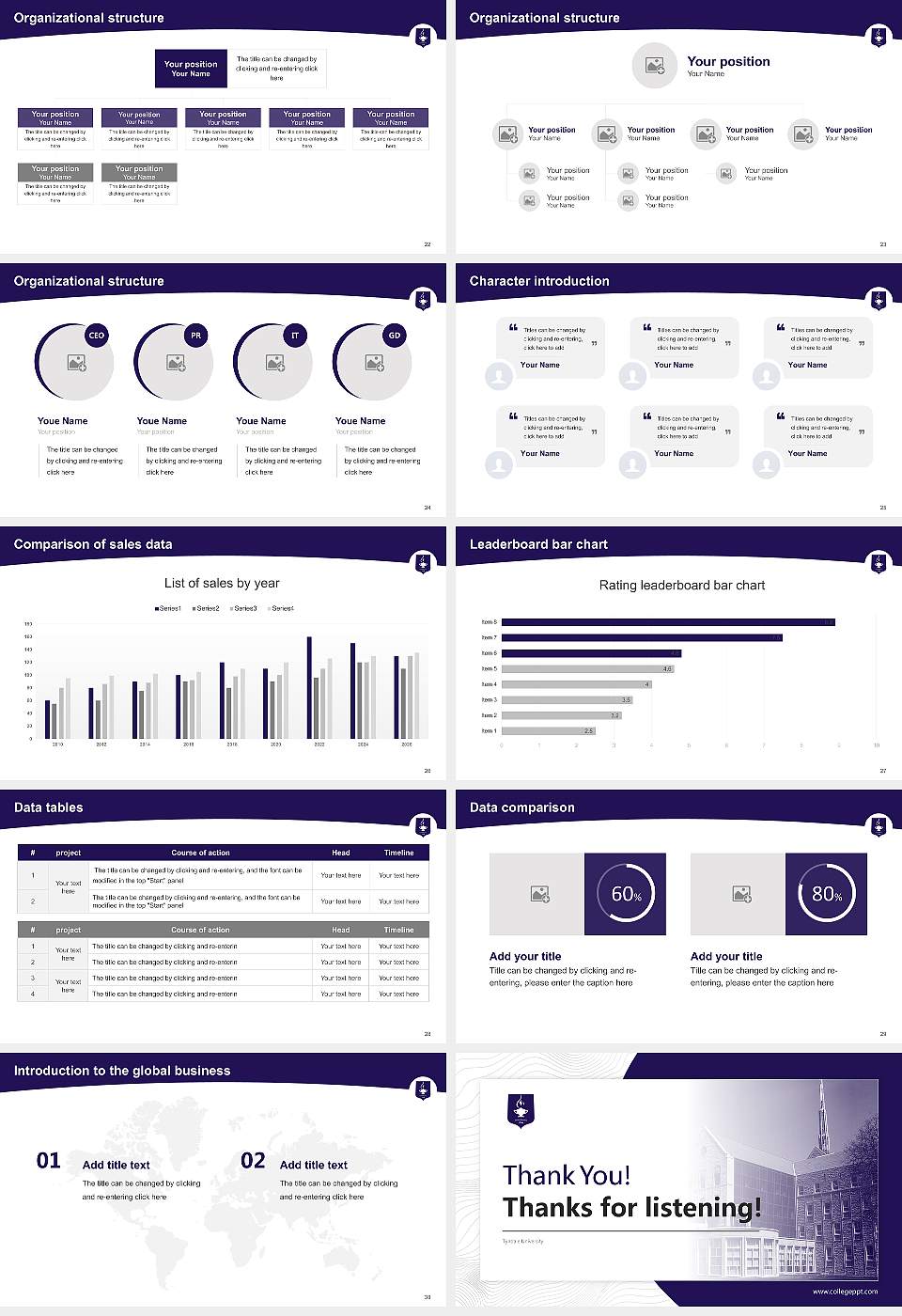 Tyndale University Academic Presentation/Research Findings Report PPT Template16:9 ratio PPT effect preview image4