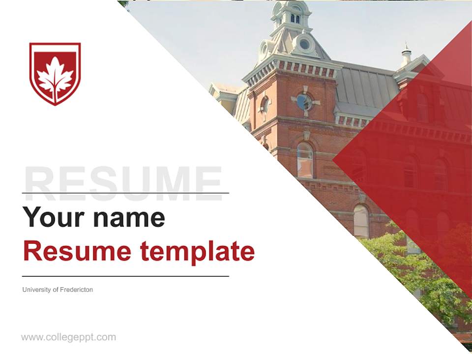 University of Fredericton Resume PPT Template4:3 ratio PPT effect preview image5