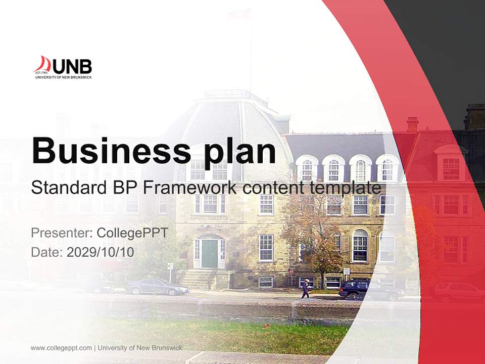 University of New Brunswick Competition/Entrepreneurship Contest PPT Template4:3 ratio PPT effect preview image9