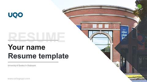 University of Quebec in Outaouais Resume PPT Template