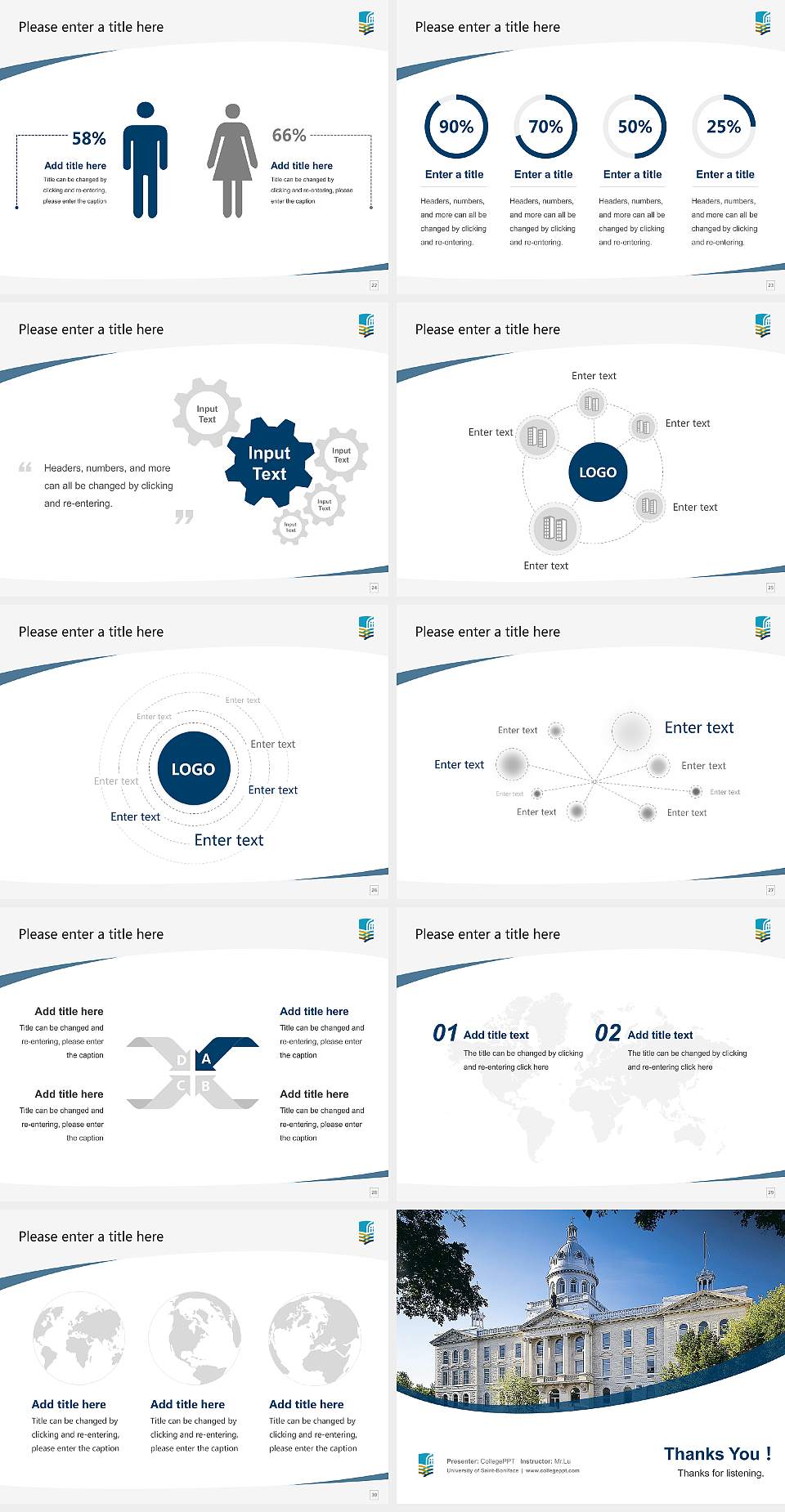 University of Saint-Boniface Course/Courseware Creation PPT Template4:3 ratio PPT effect preview image4