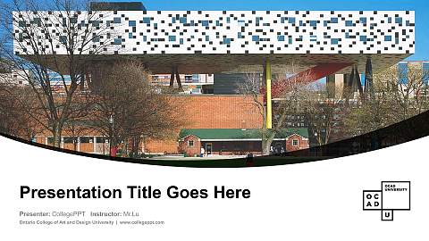 Ontario College of Art and Design University Course/Courseware Creation PPT Template